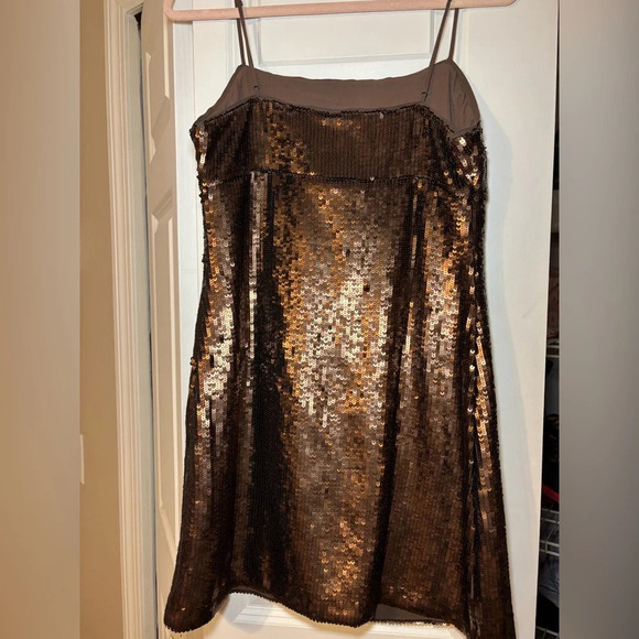 Madewell Brown Mini Sequin Tank Dress NWT - Picture 4 of 7